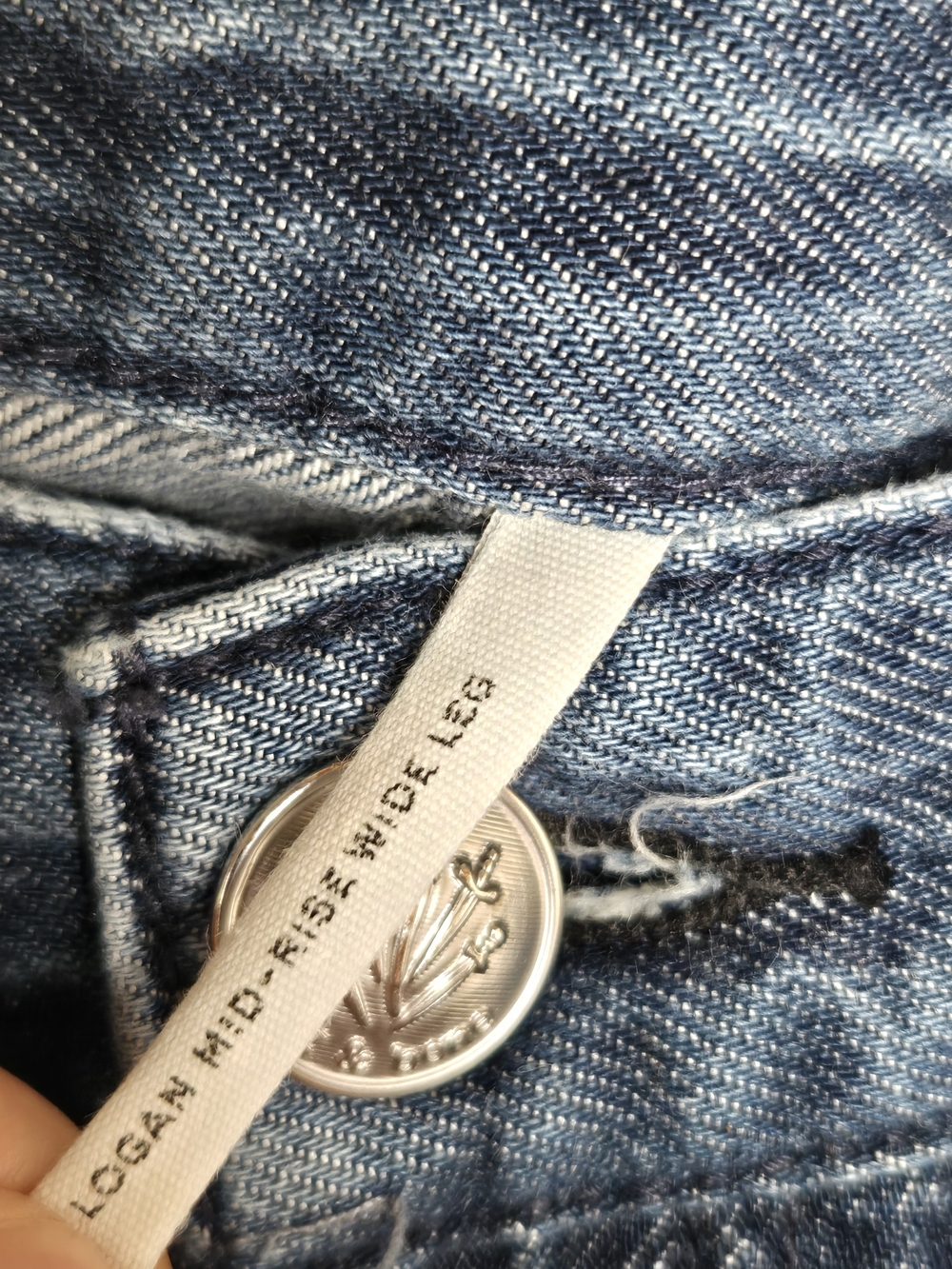 Rag & Bone Logan Mid Rise Wide Leg Jeans Size 29 Medium Wash Raw Hem Relaxed - Picture 7 of 9